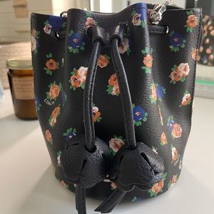 Coach floral bucket bag
